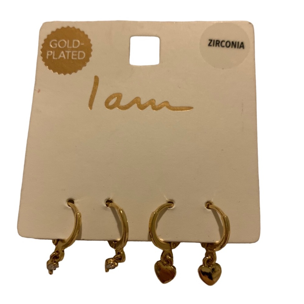 Gold plated I am earrings
